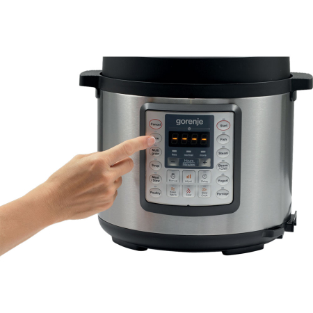 Multicooker Gorenje MC6MBK, 1000 W, 6l, 15 programe, Program de gatit sub presiune, Argintiu [7]
