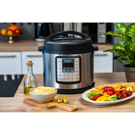 Multicooker Gorenje MC6MBK, 1000 W, 6l, 15 programe, Program de gatit sub presiune, Argintiu [8]