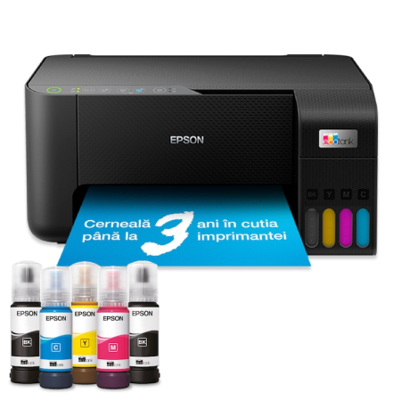 Multifunctional inkjet color CISS Epson EcoTank L3270, A4, Color, 10 ppm, USB, Wireless Negru [0]