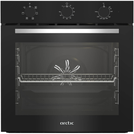 Pachet Cuptor incorporabil Arctic ARSE11130BD, 71 l, Electric, 6 functii, Curatare cu abur, Grill, Timer, Clasa A + Plita incorporabila, Gaz, 4 Arzatoare, Aprindere electrica, Wok, 60 cm, Negru [1]