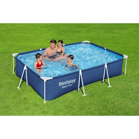 Piscina cadru metalic BESTWAY, dreptunghi, 3300 l, 300 x 201 x 66 cm, albastru [2]