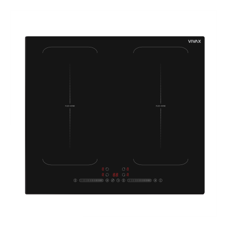 Plite incorporabile - Plită ceramică încorporabilă VIVAX BH-04M2FZIN, 60 cm, Inducție, 4 zone, Touch Control, 9 trepte, Funcție Booster, Timer 99 min, Blocare copii, Detectare vas, Oprire automată, Sticlă ceramică neagră