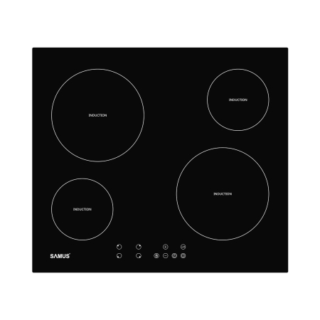 ELECTROCASNICE - Plita cu inductie incorporabila Samus PSI-64BG8, 4 zone de gatit, panou touch control, 9 trepte putere, timer digital, negru