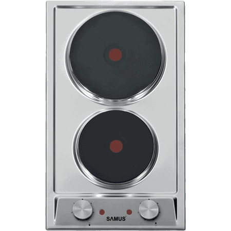 Plite incorporabile - Plita incorporabila electrica Samus PSE-32SX, 2 zone de gatit, panou de control frontal, 3500 W, argintiu