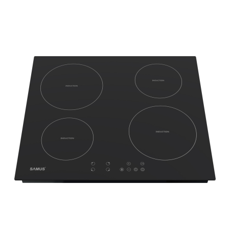 Plita incorporabila inductie Samus PSI-64BMG10, Latime 60 cm, 4 zone de gatit, Touch Control, 7000 W, Timer, Setari putere in 9 trepte, Functie Impuls, Sticla ceramica neagra mata [1]