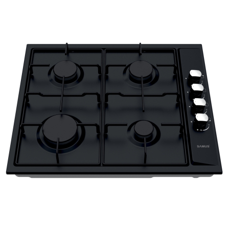 Plita incorporabila Samus PSG-64SB 4 arzatoare pe gaz, gratare metalice, panou de control frontal, negru [1]