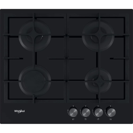 ELECTROCASNICE - Plita incorporabila Whirlpool GOS 6415/NB1, Gaz, 4 arzatoare, Siguranta arzatoare, Wok, Gratare fonta, 60 cm, Negru