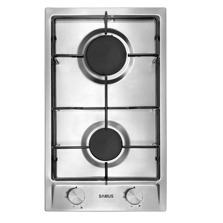 Plita pe gaz incorporabila Samus PSG-32SX3, 2 arzatoare, aprindere electrica, dispozitiv siguranta arzatoare, panou frontal, argintiu [1]