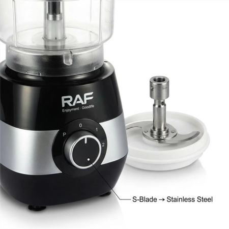 Robot de bucătărie multifuncțional RAF R.2869, 6 în 1, 450W, blender, tocător, storcător, râșniță, negru/gri [1]