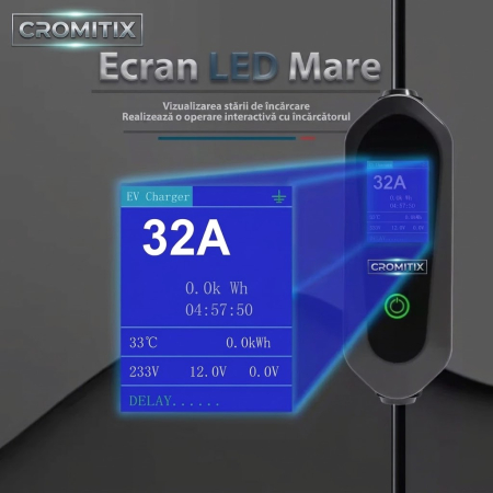 Statie portabila CROMITIX®, Type 2, 7 KW, 32A, lungime cablu 5m, putere ajustabila, IP65, Geanta transport inclusa [3]
