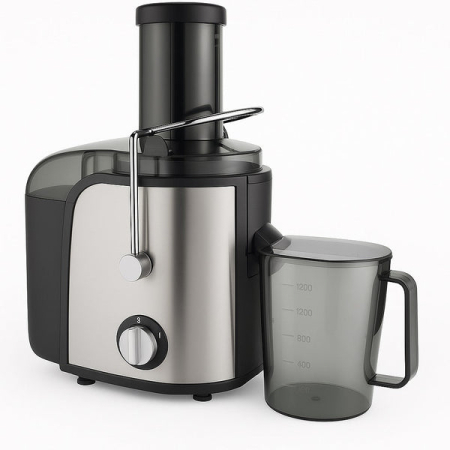 Storcatoare - Storcător Electric de Fructe și Legume Hoffmans HM-622, 800W, Recipient Suc 1L și Recipient Pulpă 1,5L, Construcție Plastic și Inox, Negru