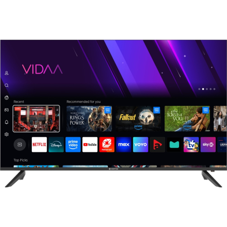 ELECTRONICE - Televizor Smart LED VORTEX V50U401VS, 126 cm, 4K, Ultra HD, HDR, Wi-Fi, Netflix, YouTube, Screen Mirroring, Sistem operare VIDAA, DVB-T2/C/S2, HDMI, USB, Clasa E, Design Slim, Negru
