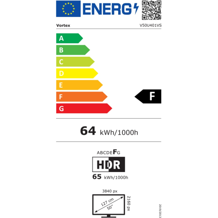 Televizor Smart LED VORTEX V50U401VS, 126 cm, 4K, Ultra HD, HDR, Wi-Fi, Netflix, YouTube, Screen Mirroring, Sistem operare VIDAA, DVB-T2/C/S2, HDMI, USB, Clasa E, Design Slim, Negru [4]