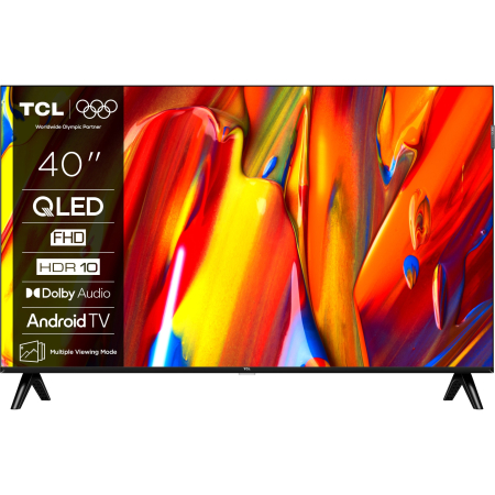 Tv Smart - Televizor Smart QLED TCL 40V5C, 100 cm, Android, Full HD, Negru