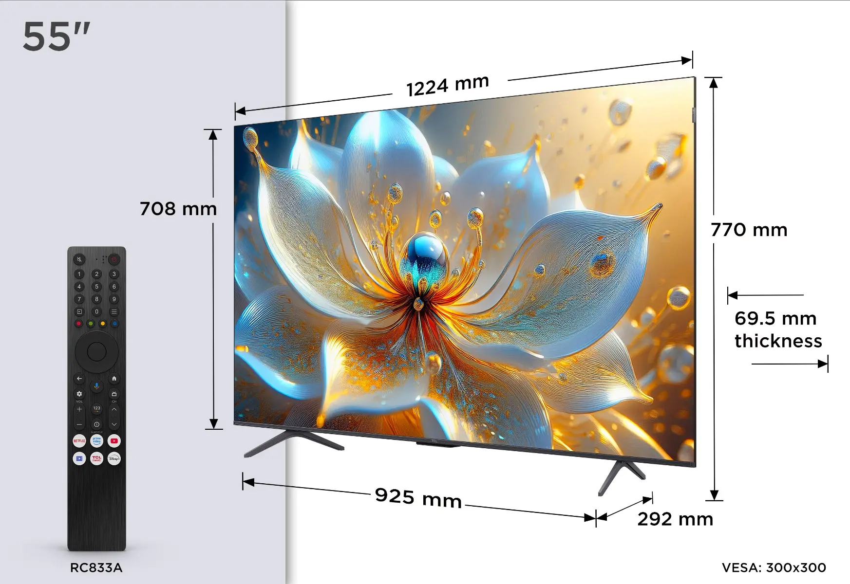 Televizor Smart QLED TCL 55T8C, 139 cm, Ultra HD 4K, 100 Hz, smart Google TV, Clasa F [6]
