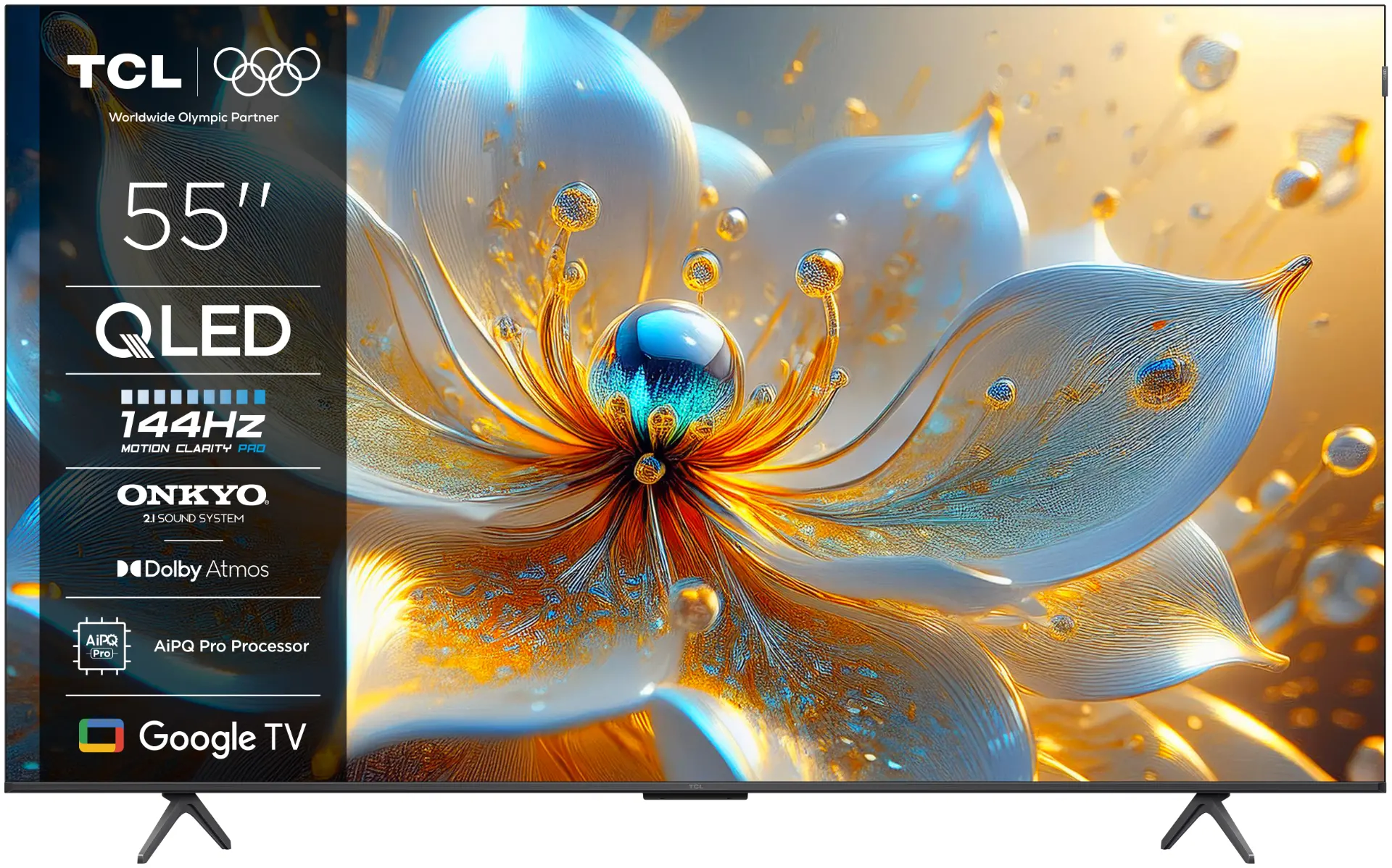 Televizor Smart QLED TCL 55T8C, 139 cm, Ultra HD 4K, 100 Hz, smart Google TV, Clasa F [2]
