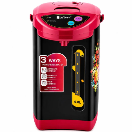 Termopot electric, Dispenser apa fierbinte/fierbator 6.8L Hoffmans HM-2568, 1000W, functie mentinere la cald, Negru/Roz [1]