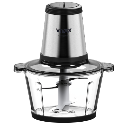 Mixere si tocatoare - Tocator electric Vivax MC-3501 pentru Legume, Fructe si Alimente, 350W, 1 litru, 2 viteze, lama dubla, Negru/Inox