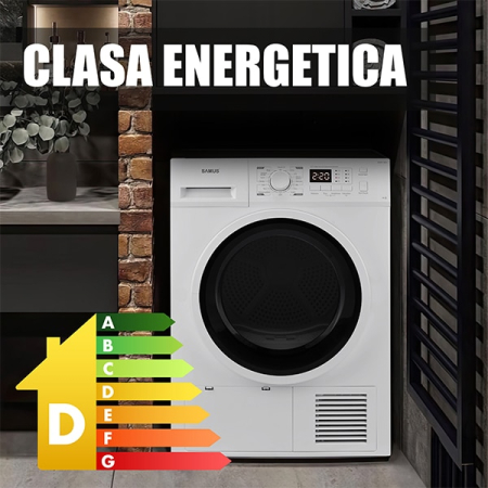 Uscator de rufe Samus SGDP-1024, 10 kg, Afisaj electronic, Tip procedura uscare pompa de caldura, 16 programe, Clasa energetica D, Anti-sifonare, Blocare acces copii, Pornire intarziata, Alb [6]