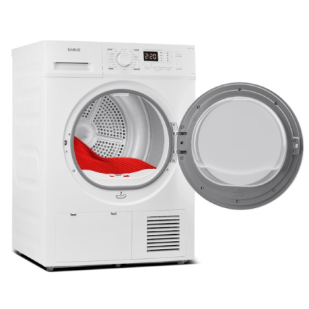 Uscator de rufe Samus SGDP-1024, 10 kg, Afisaj electronic, Tip procedura uscare pompa de caldura, 16 programe, Clasa energetica D, Anti-sifonare, Blocare acces copii, Pornire intarziata, Alb [4]