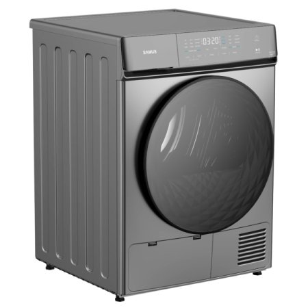 Uscator de rufe Samus SWDP-919DS, 8 kg, Tip procedura uscare: pompa de caldura. 18 programe, Clasa energetica E, anti-sifonare, blocare acces copii, gri inchis [2]
