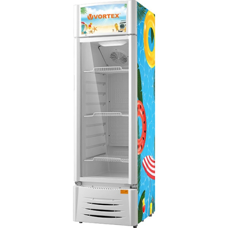 Vitrine frigorifice - Vitrina frigorifica VORTEX VDC21SWH01M, 213 l, H 174.7 cm, Clasa B, alb