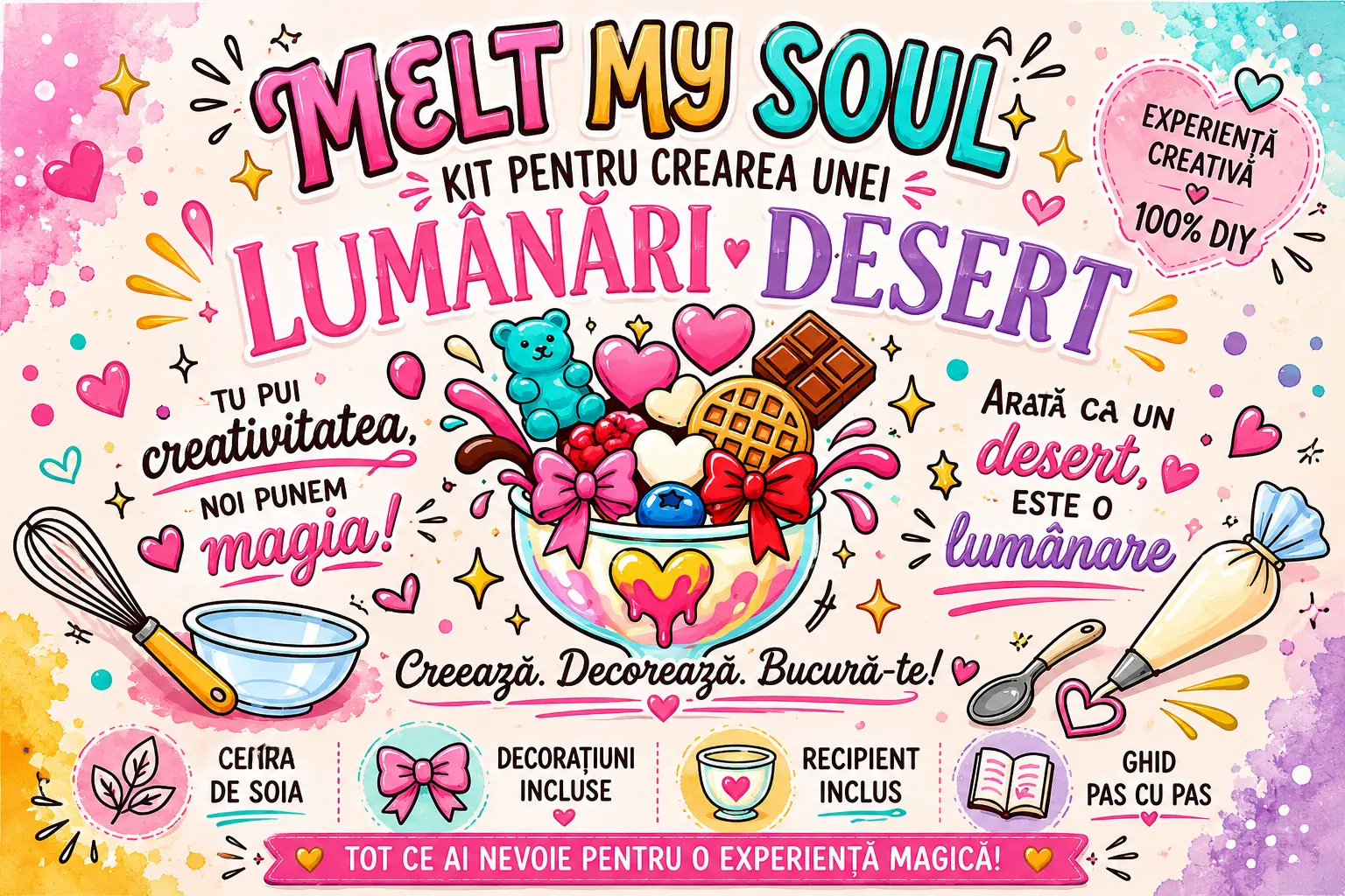 Lumanari - Kit lumanare desert la tine acasa