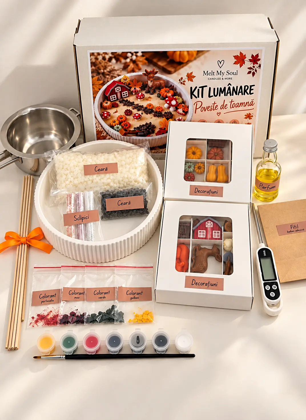 Produse - Kit  DIY lumanare de toamna