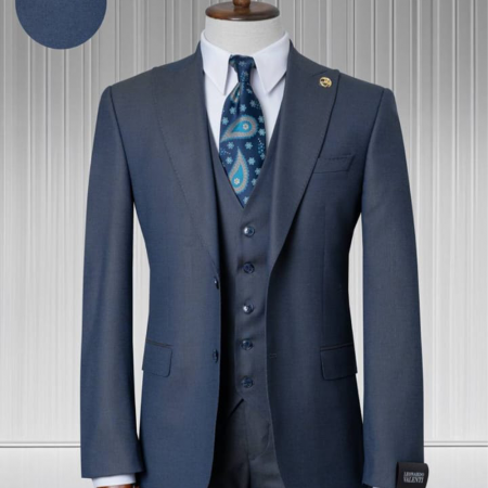 Costume - Costum bărbătesc bleumarin 3 piese slim fit – MelyFashion