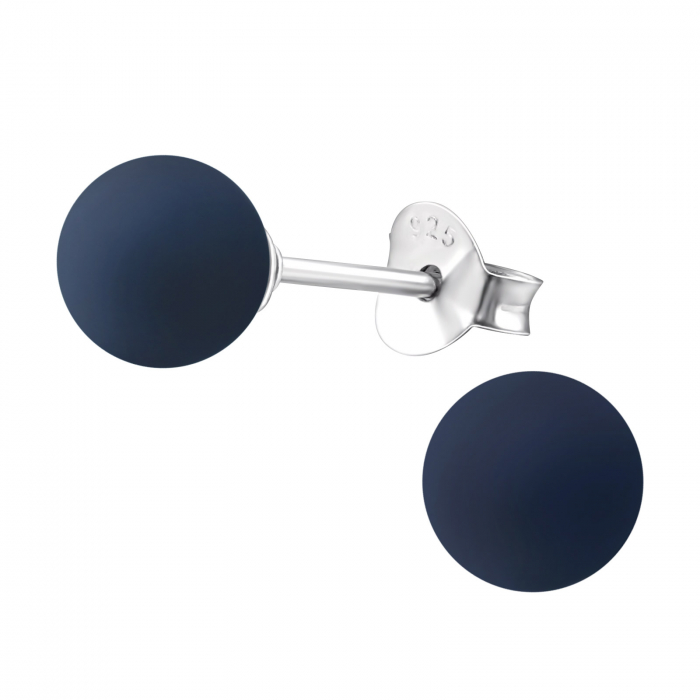 Cercei din Argint cu Perla Matt Dark Blue [1]