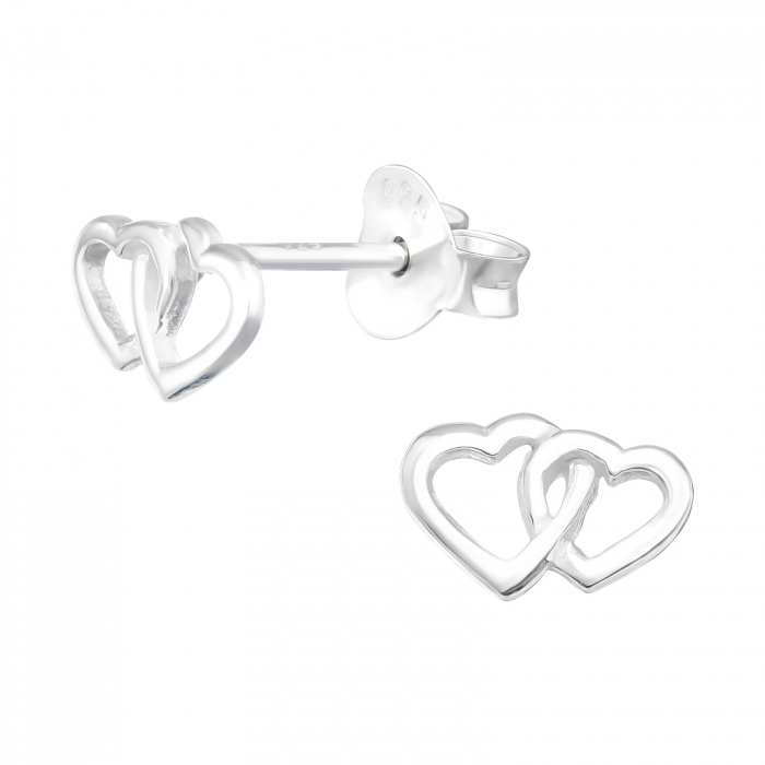 Cercei din Argint  Double Heart [1]