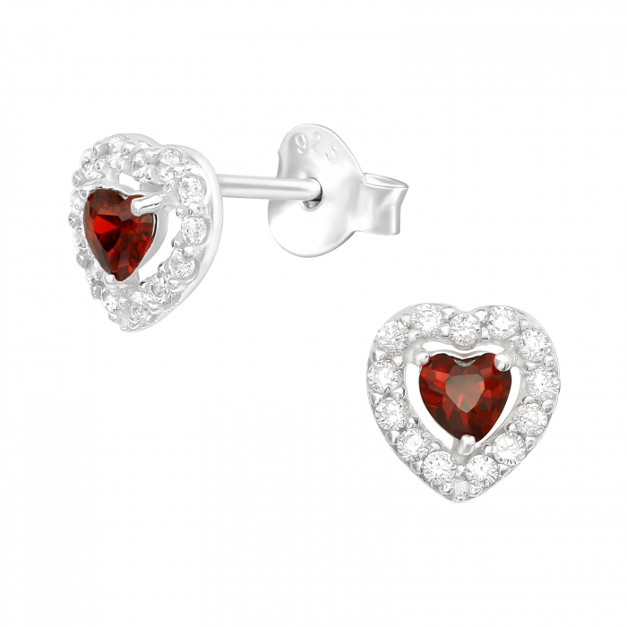 Cercei din Argint Red Heart [1]