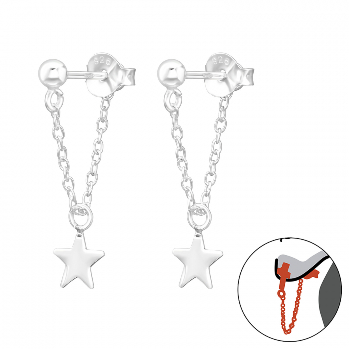 Cercei din Argint Simple Stars [1]