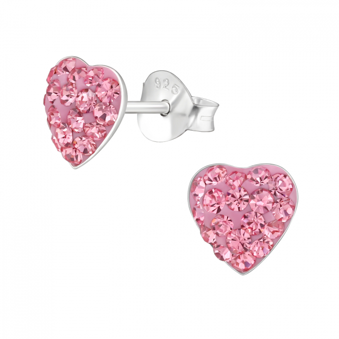 Cercei din Argint Sparkling Hearts Rose [1]