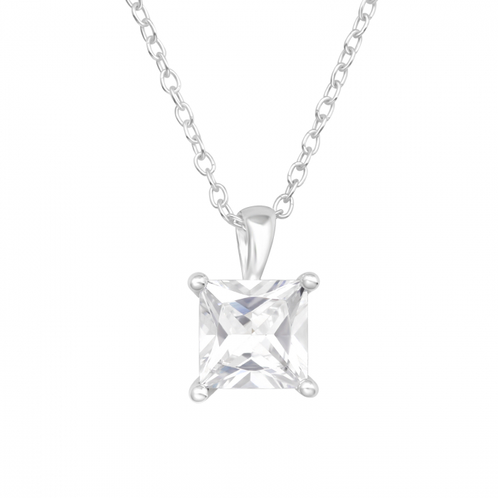 Colier din Argint Cristal Patrat [1]