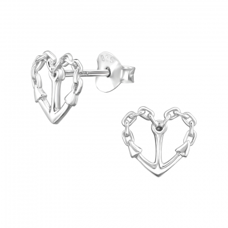 Cercei - Cercei din Argint Inima Marinarului