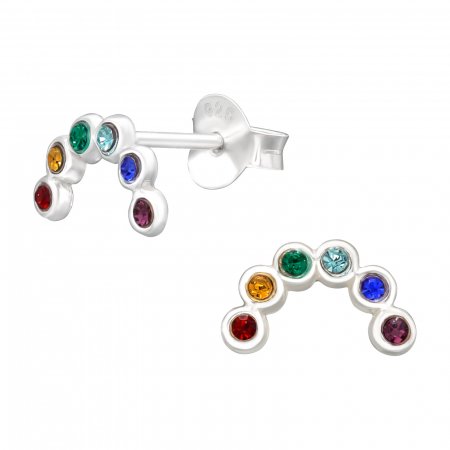 Cercei - Cercei din Argint Semicerc Multicolor