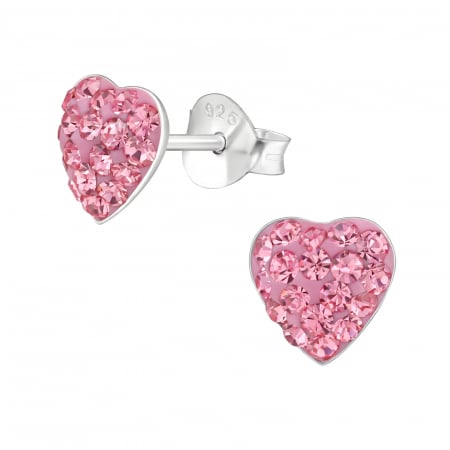 Cercei - Cercei din Argint Sparkling Hearts Rose