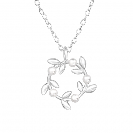 Coliere - Colier din Argint Coronita cu Perle