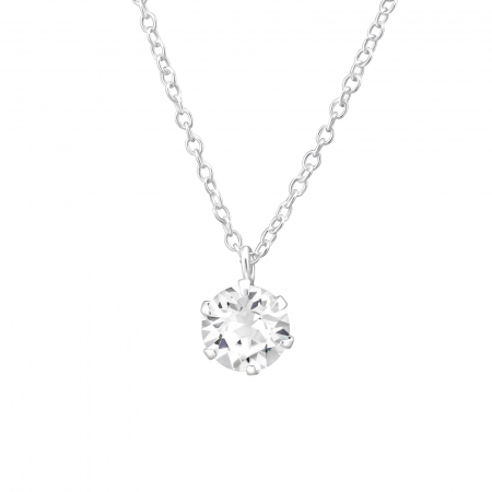 Coliere - Colier din Argint Cristal Rotund
