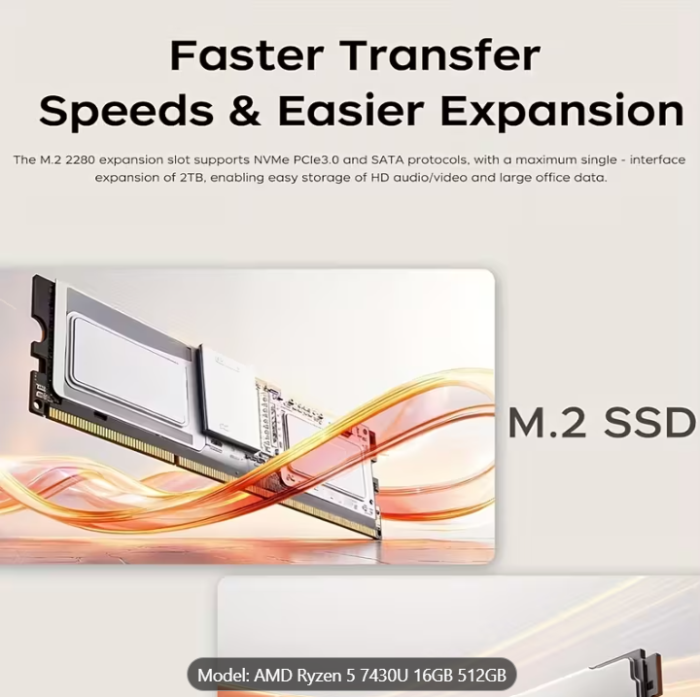 Laptop cu procesor AMD Ryzen 5 7430U 6C/12T, grafică AMD Radeon, 16GB DDR4, 512GB NVMe SSD, ecran IPS Full HD de 15.6", Wi-Fi 6, Type-C cu funcții complete, cameră web [4]