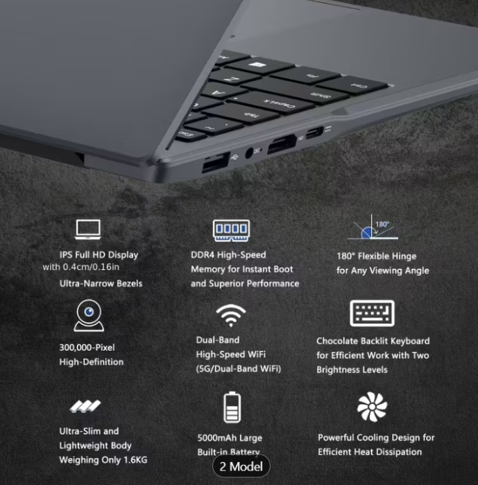 Laptop de Afaceri și Gaming 15.6'' FHD IPS, Windows 11, Intel i7 6500U, 16GB RAM 512GB/1TB SSD cu Senzor Amprentă Digitală, Tastatură Iluminată Numerică pentru Productivitate în Birou sau Lucru Acasă, [8]