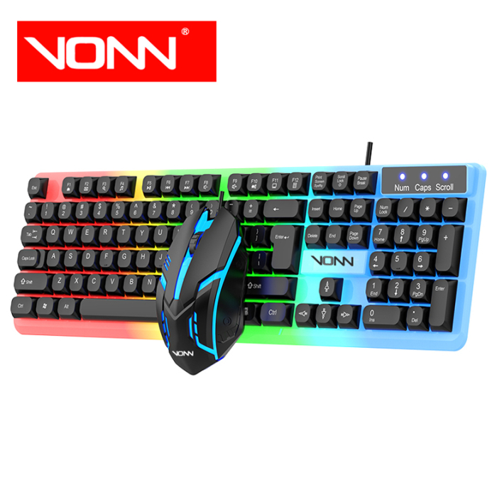 Tasttura Gaming VONN 104 cu fir RGB Backlight + mouse [6]