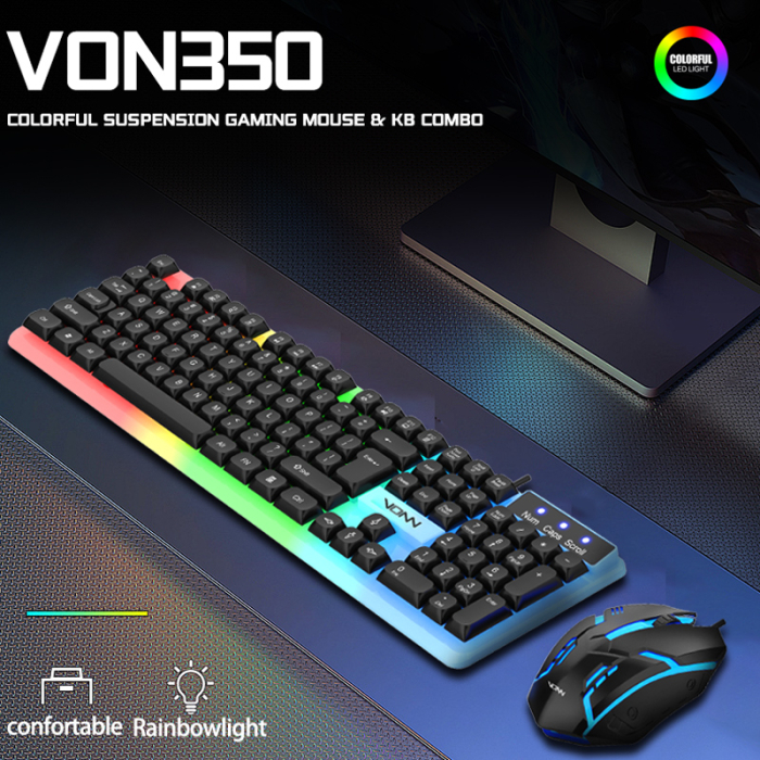 Tasttura Gaming VONN 104 cu fir RGB Backlight + mouse [5]