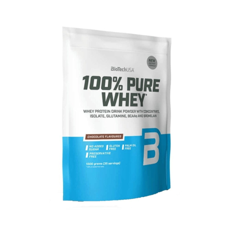 Proteine - 100% Pure Whey 1kg, pudra, Biotech USA, Concentrat si izolat proteic din zer