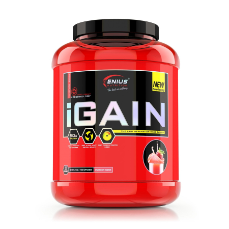 Proteine - iGAIN, pudra, 2750g/22 serv, Genius Nutrition, Mix pentru crestere masa musculara