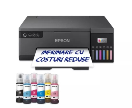  Imprimante Inkjet - Imprimanta Inkjet EPSON EcoTank L8050, Color, A4, LAN/Wi-Fi, Negru