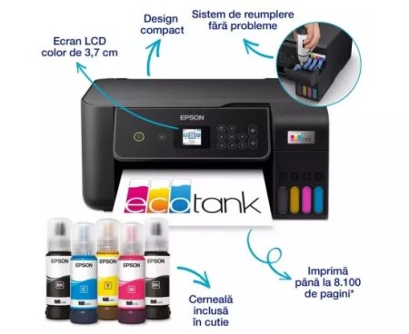 Imprimante  - Multifunctional Inkjet CISS EPSON L3280 Color, A4, USB/Wi-Fi, Negru