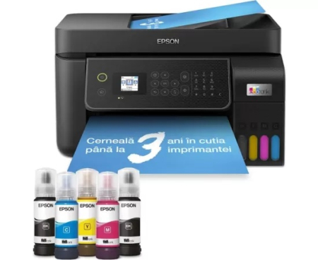 Imprimante  - Multifunctional Inkjet CISS EPSON L5310 Color, A4, LAN/USB/Wi-Fi, Negru