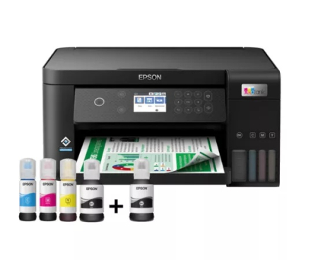 Imprimante  - Multifunctional InkJet color EPSON EcoTank L6260, A4, Duplex, USB, LAN, Wi-Fi, negru
